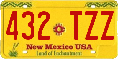 NM license plate 432TZZ