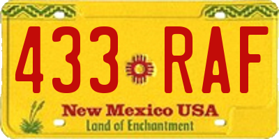 NM license plate 433RAF