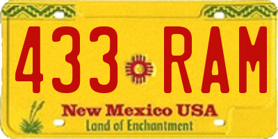 NM license plate 433RAM
