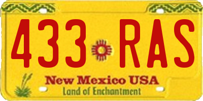 NM license plate 433RAS