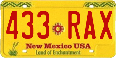 NM license plate 433RAX