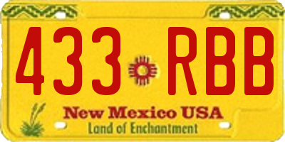 NM license plate 433RBB