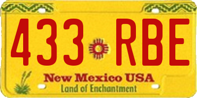 NM license plate 433RBE