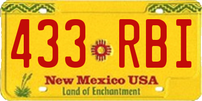 NM license plate 433RBI