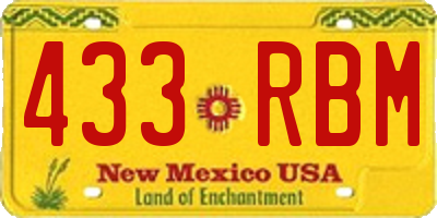 NM license plate 433RBM