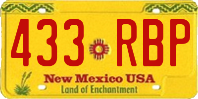 NM license plate 433RBP