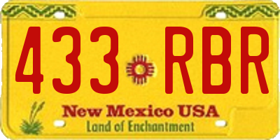 NM license plate 433RBR