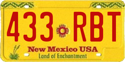 NM license plate 433RBT