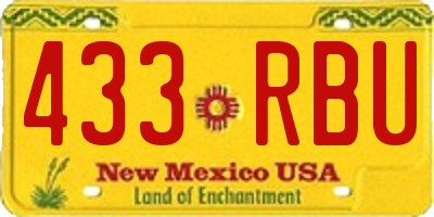 NM license plate 433RBU