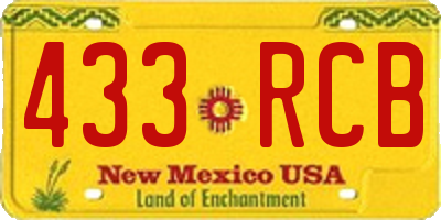 NM license plate 433RCB