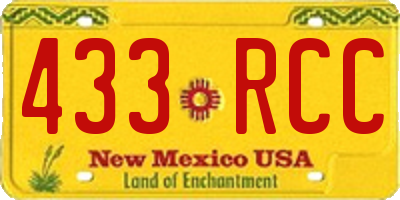 NM license plate 433RCC