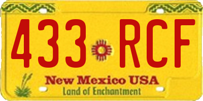 NM license plate 433RCF