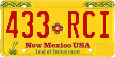 NM license plate 433RCI