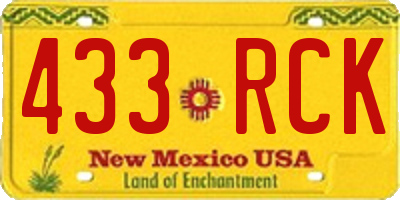 NM license plate 433RCK