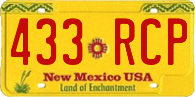 NM license plate 433RCP