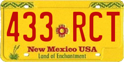 NM license plate 433RCT