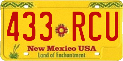 NM license plate 433RCU