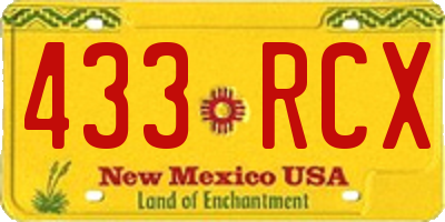 NM license plate 433RCX