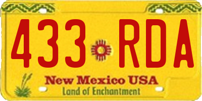 NM license plate 433RDA