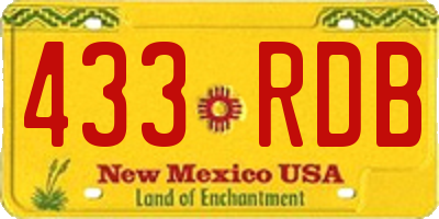 NM license plate 433RDB