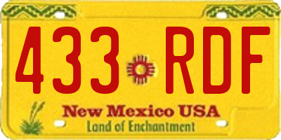 NM license plate 433RDF