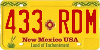 NM license plate 433RDM