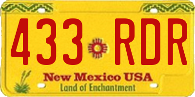 NM license plate 433RDR