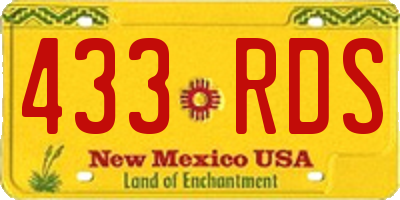 NM license plate 433RDS