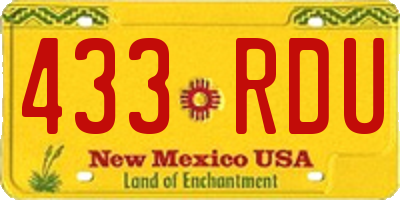 NM license plate 433RDU
