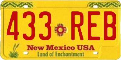 NM license plate 433REB