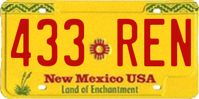 NM license plate 433REN