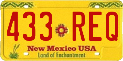 NM license plate 433REQ