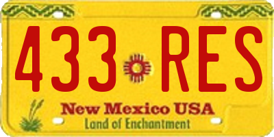 NM license plate 433RES