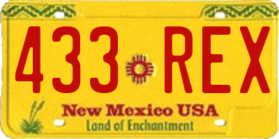 NM license plate 433REX
