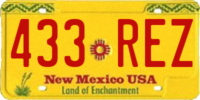 NM license plate 433REZ