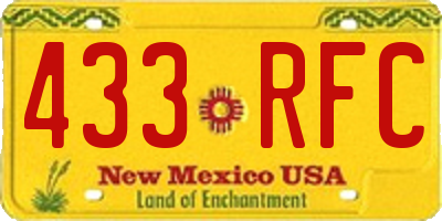 NM license plate 433RFC