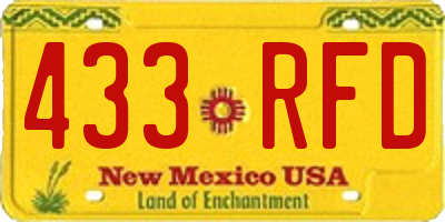 NM license plate 433RFD
