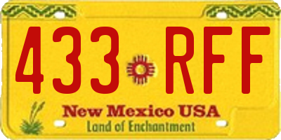 NM license plate 433RFF