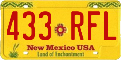 NM license plate 433RFL
