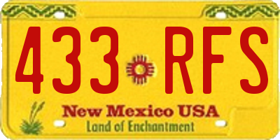 NM license plate 433RFS