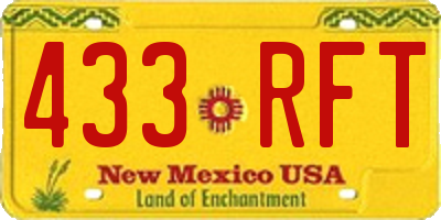 NM license plate 433RFT