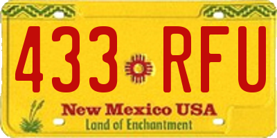 NM license plate 433RFU