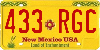 NM license plate 433RGC