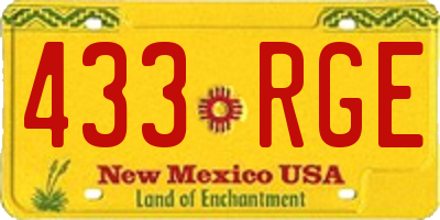 NM license plate 433RGE