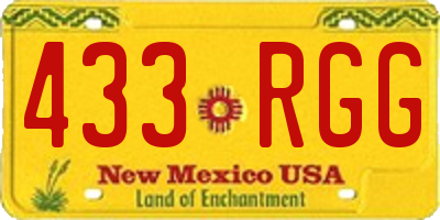 NM license plate 433RGG
