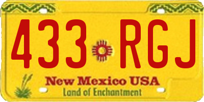 NM license plate 433RGJ