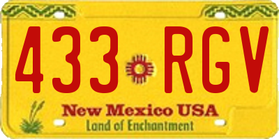 NM license plate 433RGV