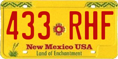 NM license plate 433RHF