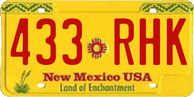 NM license plate 433RHK