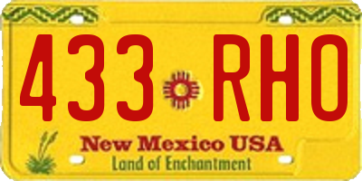 NM license plate 433RHO
